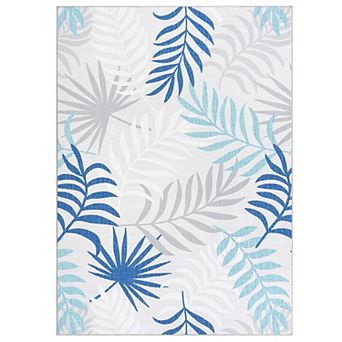 Garvee Machine Washable Modern Colorful Leafy Printed Area Rug for Indoor Use