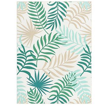 Garvee Machine Washable Modern Colorful Leafy Printed Area Rug for Indoor Use