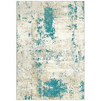 Garvee Pearl Velvet Machine Washable Modern Abstract Colorful Printed Indoor Area Rug
