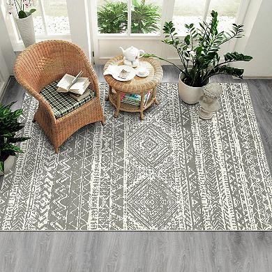 Garvee Bohemia Dancing Ink Printed Washable Area Rug for Kitchen Bedroom Living Room