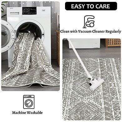 Garvee Bohemia Dancing Ink Printed Washable Area Rug for Kitchen Bedroom Living Room