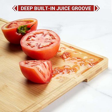 Bamboo Cutting Board Set of 3, Kitchen Cutting Board Set with Holder