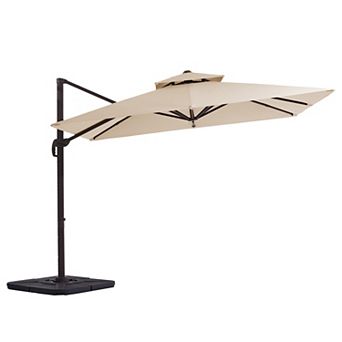 9x9ft Rectangular Patio Cantilever Umbrella with Crank & Tilt(Base not Included)