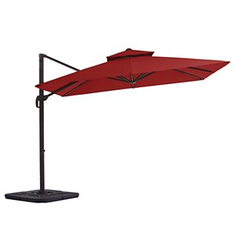 9x9ft Rectangular Patio Cantilever Umbrella with Crank & Tilt(Base not Included)