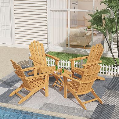 Teak Adirondack Chair Set with Table 3PCS