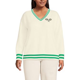 Plus Size Lands' End Drifter V-Neck Sweater