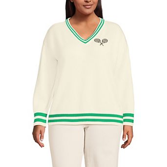 Plus Size Lands' End Drifter V-Neck Sweater
