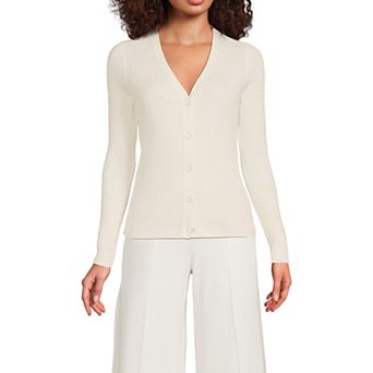 Women's Lands' End Baby Cable V-Neck Cardigan Sweater