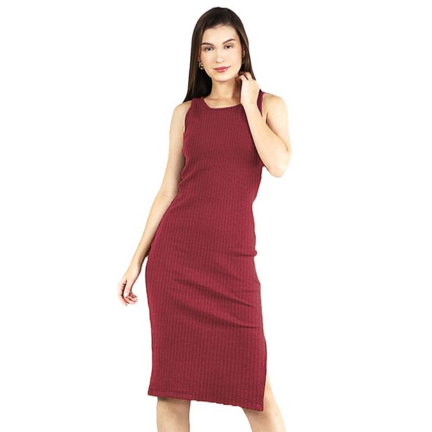 strapless open back dress Sleeveless Contrast Ribbed Knit Maxi Dress main image 0