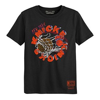 Preschool Mitchell & Ness Black New York Knicks In The Net T-Shirt