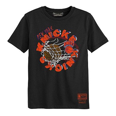 Preschool Mitchell & Ness Black New York Knicks In The Net T-Shirt