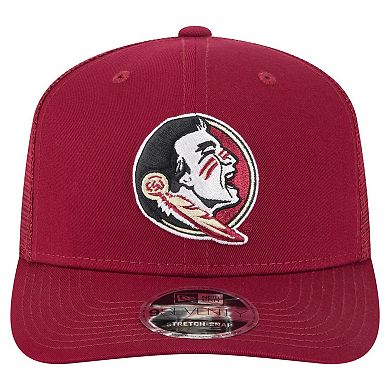 Men's New Era Garnet Florida State Seminoles Primary 9SEVENTY Trucker Stretch-Snap Hat