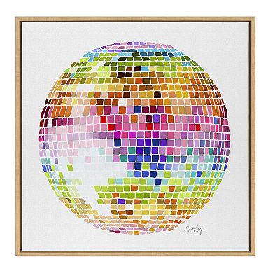 Sylvie Rainbow Disco Ball Framed Canvas by Cat Coquillette