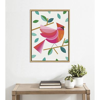 Sylvie Cardinal Bird Framed Canvas by Carey Copeland
