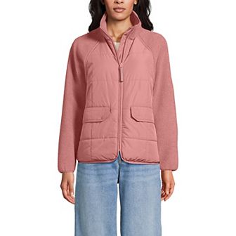 Women's Lands' End Mixed Media Sherpa Fleece Jacket