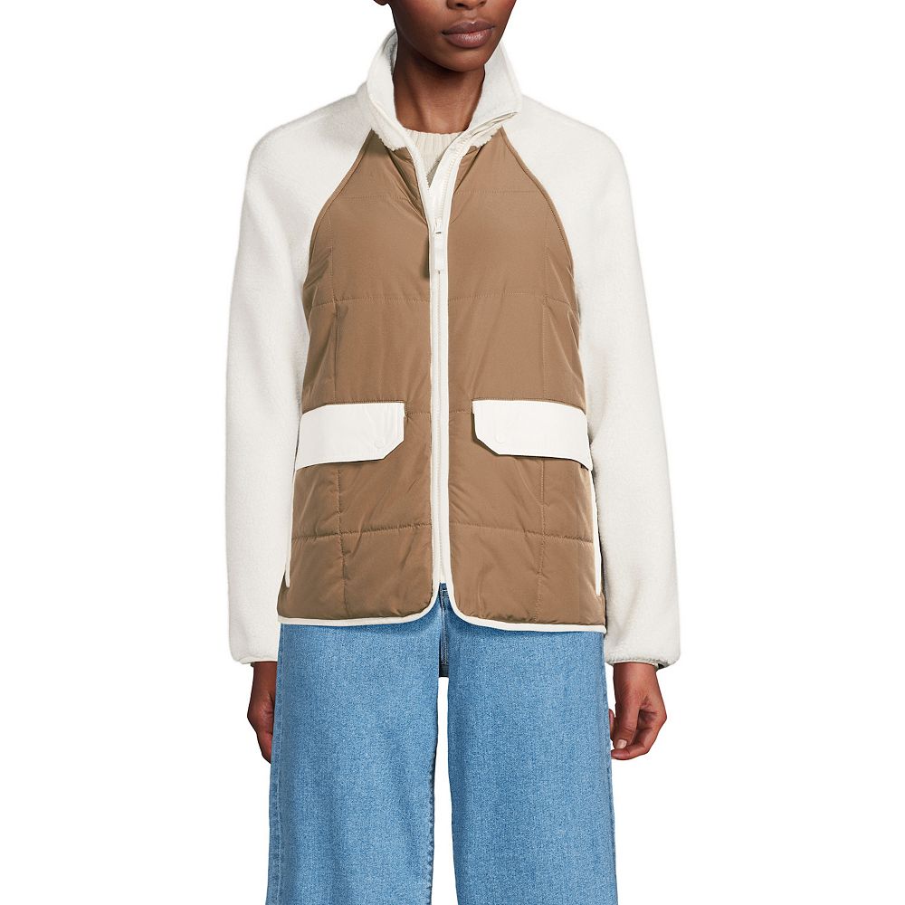 Women's Lands' End Mixed Media Sherpa Fleece Jacket