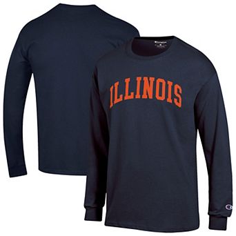 Men's Champion Navy Illinois Fighting Illini Basic Arch Long Sleeve T-Shirt