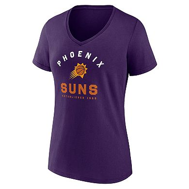 Women's Logo Athletic Purple Phoenix Suns Unrivaled V-Neck T-Shirt