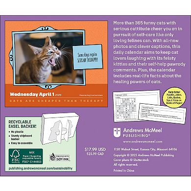 Andrews & McMeel Cats Are Cheaper Than Therapy 2026 Day-to-Day Calendar
