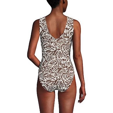 Women's Lands' End Sculpting Sweetheart High Leg One-Piece Swimsuit