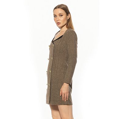 Women's ALEXIA ADMOR Long Sleeve Blazer Dress With Contrast Trim