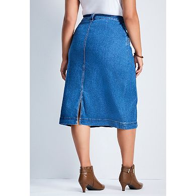 Avenue Women's Plus Size Taylah Denim Skirt