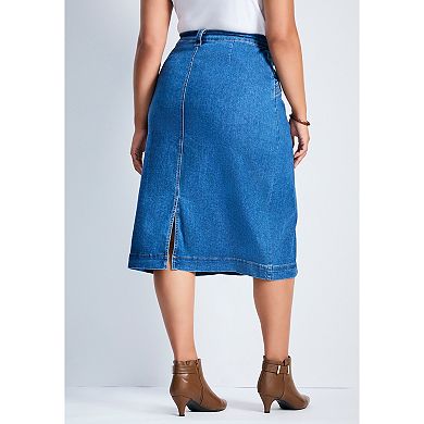 Avenue Women's Plus Size Taylah Denim Skirt