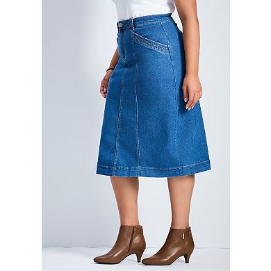 Avenue Women's Plus Size Taylah Denim Skirt