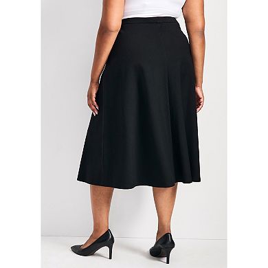 Avenue Women's Plus Size Jada Ponte Swing Skirt