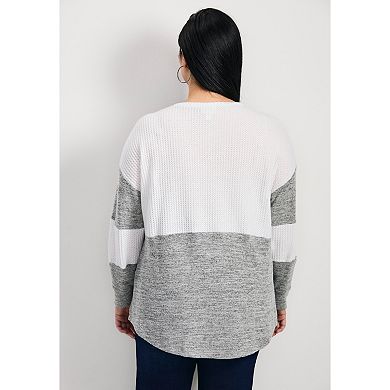 Avenue Women's Plus Size Leisure Splice Hacci Top