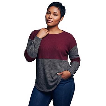 Avenue Women's Plus Size Leisure Splice Hacci Top