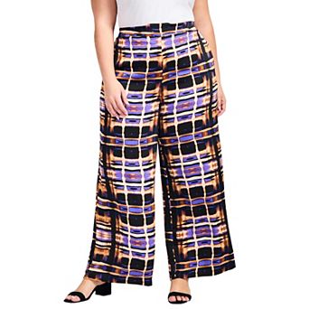 Avenue Women's Plus Size Goldi Wide Leg Satin Pant