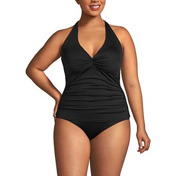 Plus Size Lands' End Twist Halter Swim Top