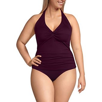 Plus Size Lands' End Twist Halter Swim Top
