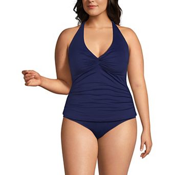 Plus Size Lands' End Twist Halter Swim Top