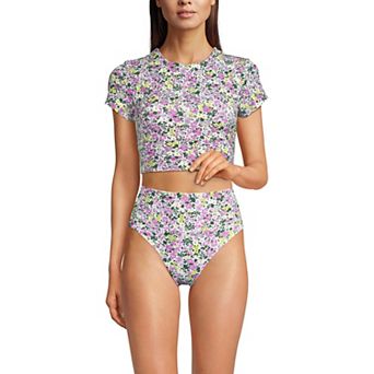 Women's Lands' End Cap Sleeve Midkini Swim Top