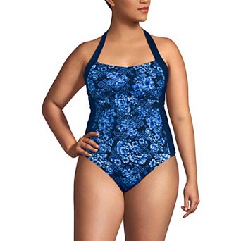 Women's Lands' End SlenderSuit Pleated Tankini Swim Top