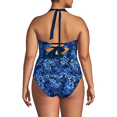 Women's Lands' End SlenderSuit Pleated Tankini Swim Top