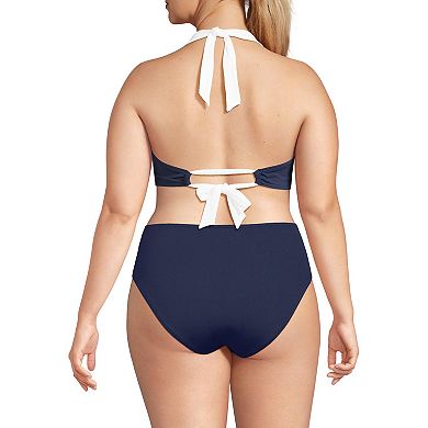 Plus Size Lands' End Seamed Halter Swim Top