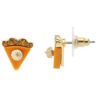 LC Lauren Conrad Gold Tone Pie Pave Post Earrings