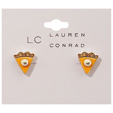 LC Lauren Conrad Gold Tone Pie Pave Post Earrings