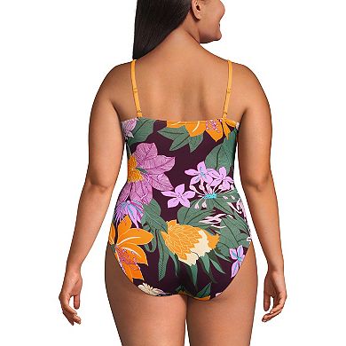 Plus Size Lands' End O-Ring Monokini One-Piece Swimsuit