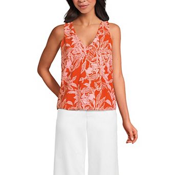 Women's Lands' End Lightweight Jersey Blouson V-Neck Tank Top