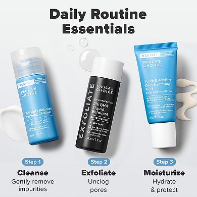 Mini Must-Haves with 2% BHA Exfoliating Toner, Foaming Cleanser, & SPF 50