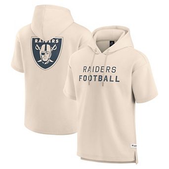 Men's Fanatics Cream Las Vegas Raiders Elements Future Ground Lettering Short Sleeve Pullover Hoodie