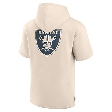 Men's Fanatics Cream Las Vegas Raiders Elements Future Ground Lettering Short Sleeve Pullover Hoodie