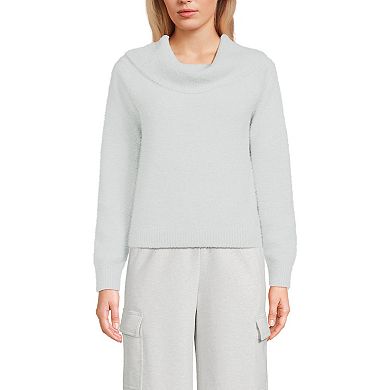 Women's Lands' End Eyelash Off Shoulder Sweater in Regular & Plus