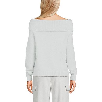 Women's Lands' End Eyelash Off Shoulder Sweater in Regular & Plus