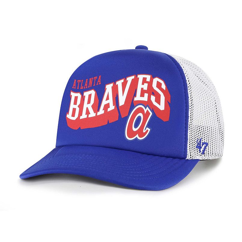 Men's '47 Royal Atlanta Braves Meander Foam Trucker Snapback Hat