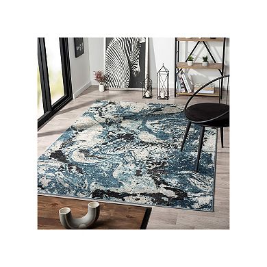 Luxe Weavers Abstract Marble Swirl Area Rug